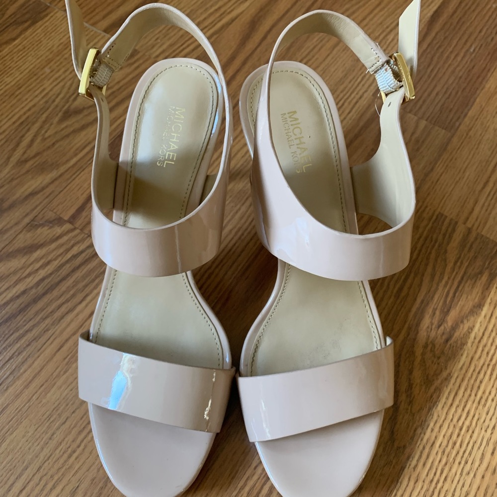 Michael Kors Nude Open Toe Heels 6.5